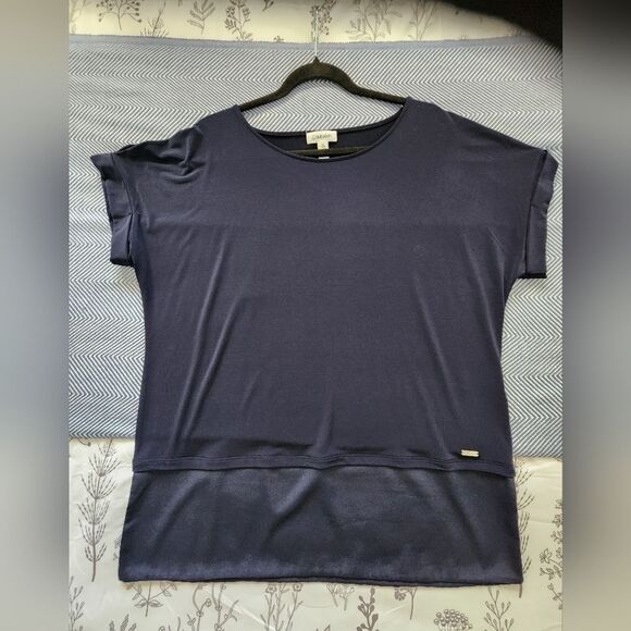 Calvin Klein Navy Blue Tunic Top Size L - Picture 3 of 10